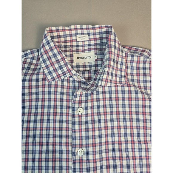 Taylor Stitch Other - Taylor Stitch Plaid Button-Down Shirt in White, Blue, Pink